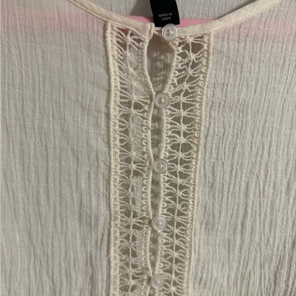 Mango Cream Lace Detail Blouse - Picture 5 of 11